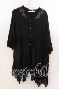 axes femme / フィッシュテールチュニック M クロ O-25-12-19-015-AX-OP-OW-OS