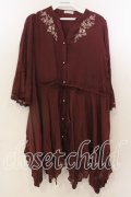 axes femme / フィッシュテールチュニック M ワイン O-25-12-19-016-AX-OP-OW-OS