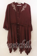 axes femme / フィッシュテールチュニック M ワイン O-25-12-19-016-AX-OP-OW-OS