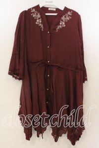 axes femme / フィッシュテールチュニック M ワイン O-25-12-19-016-AX-OP-OW-OS