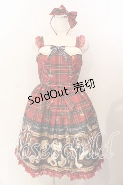 画像1: Angelic Pretty / British Bearジャンパースカートセット  アカ O-25-12-19-021-AP-OP-OW-OS