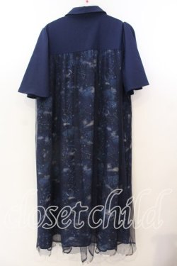 画像3: axes femme / 夏の星空チュールシャツワンピース F ネイビー O-25-12-19-002-AX-OP-OW-OS