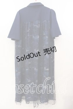 画像3: axes femme / 夏の星空チュールシャツワンピース F ネイビー O-25-12-19-002-AX-OP-OW-ZT491