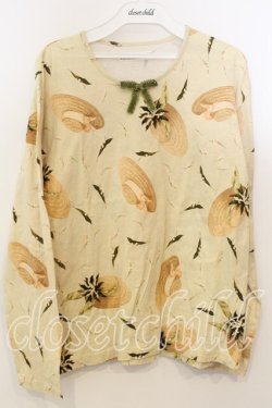 画像1: KANEKO ISAO / 麦わら帽子と鈴蘭柄カットソー  イエロー系 O-25-12-19-026-EL-TO-OW-OS