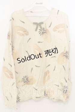 画像1: KANEKO ISAO / 麦わら帽子と鈴蘭柄カットソー  イエロー系 O-25-12-19-026-EL-TO-OW-ZT558