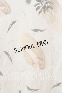 画像2: KANEKO ISAO / 麦わら帽子と鈴蘭柄カットソー  イエロー系 O-25-12-19-026-EL-TO-OW-ZT558