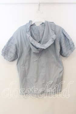 画像2: WONDERFUL WORLD / ピンタック使いフード付きローンブラウス  サックス O-25-12-19-028-LO-BL-OW-OS