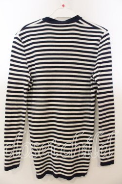 画像4: PINK HOUSE / ミニポケット使いボーダーカーディガン  シロ×ネイビー O-25-12-19-029-LO-TO-OW-OS