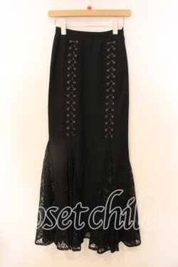 画像1: alice auaa / レース切替アイレットスカート 4 ブラック O-25-12-20-026-AA-SK-OW-OS