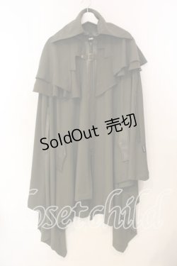 画像1: Ozz Croce / ケープデザインロングマント  グリーン O-25-12-20-029-OO-CO-OW-OS