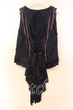 画像3: Ozz oneste / レジメンタルストライプバッスルベスト  ネイビー O-25-12-20-030-OO-TO-OW-OS