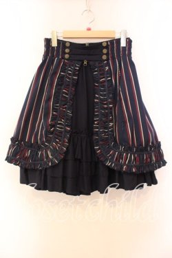 画像1: Ozz oneste / ストライプレイヤードスカート  ネイビー O-25-12-20-032-OO-SK-OW-OS