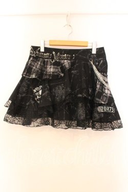 画像1: MAD / パッチ配色チェックティアードスカート M ブラック O-25-12-20-033-PU-SK-OW-OS