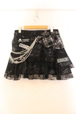 画像4: MAD / パッチ配色チェックティアードスカート M ブラック O-25-12-20-033-PU-SK-OW-OS