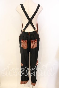 画像5: ALICE and the PIRATES / クリスのもこもこワッペンサロペットパンツ  クロ O-25-12-20-004-PA-PA-OW-OS