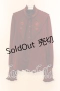 Ozz oneste / 和チャイナ刺繍裏起毛ブラウス  ワイン O-25-12-20-037-OO-BL-OW-OS