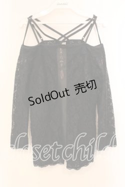 画像1: Rozen Kavalier / 総レースオフショルトップス  ブラック O-25-12-20-040-OO-TO-OW-OS