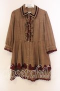 axes femme / チェックペプラムシャツチュニック  ブラウン O-25-12-20-044-AX-OP-IG-OS
