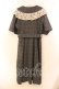 画像3: axes femme NOSTALGIE / W釦レース襟チェック柄ワンピース  グレー O-25-12-20-046-AX-OP-IG-OS (3)