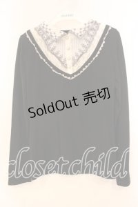 axes femme / レイヤード風カットソー  クロ×オフシロ O-25-12-20-047-AX-TO-IG-OS