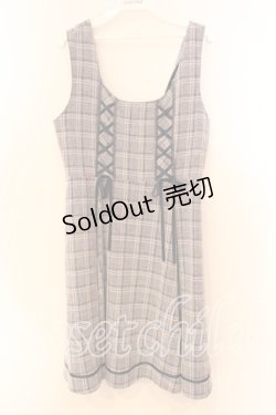 画像1: axes femme / チェック柄ジャンパースカート  ネイビー系 O-25-12-20-050-AX-OP-IG-OS