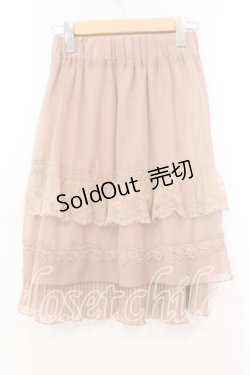 画像2: axes femme / レースティアードスカート  オレンジ系 O-25-12-20-051-AX-SK-IG-OS