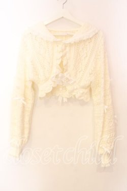 画像1: LIZ LISA / クロップド透かしセーラーカーディガン  シロ O-25-12-20-052-LO-TO-OW-OS