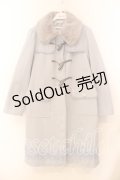 axes femme / レース使いダッフルコート L ブルー O-25-12-20-053-AX-CO-OW-OS