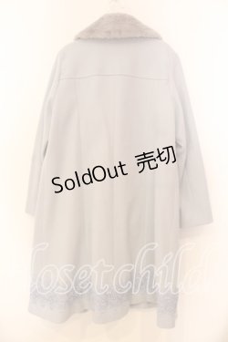 画像3: axes femme / レース使いダッフルコート L ブルー O-25-12-20-053-AX-CO-OW-OS