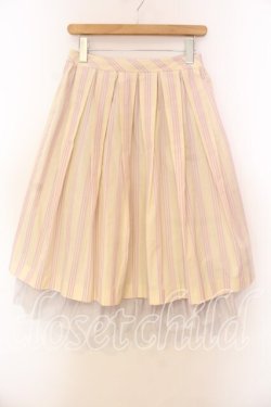 画像1: Jane Marple / ストライプスカート Ｍ アイボリー×ラベンダー O-25-12-20-058-JM-SK-IG-OS