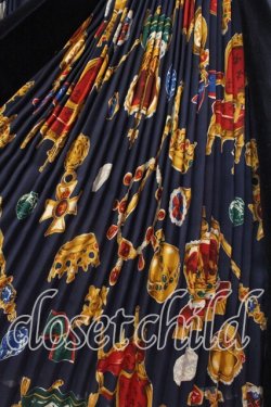 画像2: Jane Marple / ロイヤルコレクション切替MIXスカート  ネイビー O-25-12-20-059-JM-SK-IG-OS