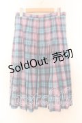 Candy Stripper / チェックプリーツミディスカート Ｍ ピンク×ブルー O-25-12-20-062-PU-SK-IG-OS