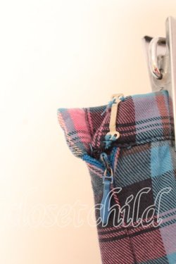 画像2: Candy Stripper / チェックプリーツミディスカート Ｍ ピンク×ブルー O-25-12-20-062-PU-SK-IG-OS