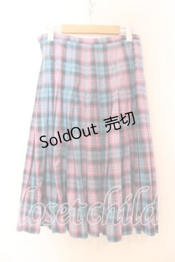 画像3: Candy Stripper / チェックプリーツミディスカート Ｍ ピンク×ブルー O-25-12-20-062-PU-SK-IG-OS