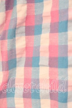 画像2: Candy Stripper / マドラスチェックロングジャケット Ｓ ホワイト×サックス×ピンク O-25-12-20-063-PU-OP-IG-OS