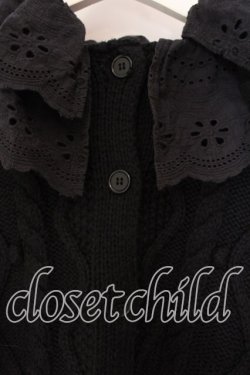 画像2: Candy Stripper / FRILL COLLAR KNIT カーディガン 2 ブラック O-25-12-20-065-PU-TO-IG-OS