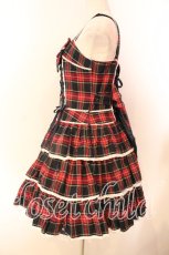 画像4: Angelic Pretty / Fancyタータンチェックジャンパースカート  ネイビー×アカ O-25-12-20-015-AP-OP-OW-OS (4)