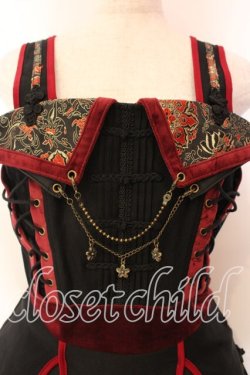 画像2: Ozz oneste / 朱雀刺繍 和チャイナジャンパースカート  ブラック×レッド O-25-12-20-020-OO-OP-OW-OS