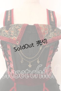 画像2: Ozz oneste / 朱雀刺繍 和チャイナジャンパースカート  ブラック×レッド O-25-12-20-020-OO-OP-OW-OS