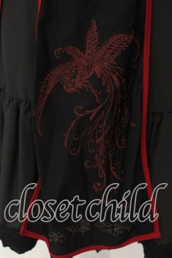 画像3: Ozz oneste / 朱雀刺繍 和チャイナジャンパースカート  ブラック×レッド O-25-12-20-020-OO-OP-OW-OS