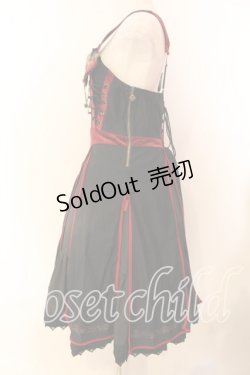 画像4: Ozz oneste / 朱雀刺繍 和チャイナジャンパースカート  ブラック×レッド O-25-12-20-020-OO-OP-OW-OS