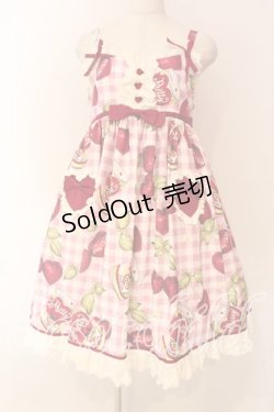画像1: Pretty Rock Baby（海外ロリータブランド） / The Gingham Cherryジャンパースカート L ピンク O-25-12-22-001-LO-OP-OW-OS
