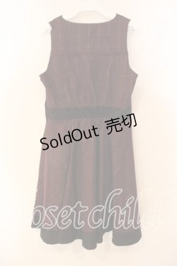 画像2: axes femme / グレンチェックジャンドレ M ワイン O-25-12-22-039-AX-OP-OW-ZT505