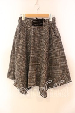 画像1: axes femme / チェックフレアスカート M ブラウン O-25-12-22-040-AX-SK-OW-OS