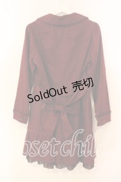 画像2: axes femme / ファー襟トレンチコート L ワイン O-25-12-22-044-AX-CO-OW-ZT-C044