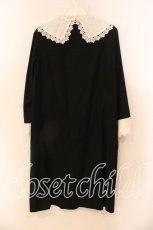 画像4: Jane Marple / Voile and lace york trapeze dress　ワンピース M クロ×シロ O-25-12-22-046-JM-OP-OW-OS (4)