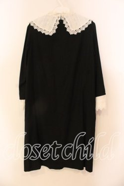 画像4: Jane Marple / Voile and lace york trapeze dress　ワンピース M クロ×シロ O-25-12-22-046-JM-OP-OW-OS