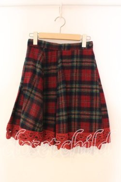 画像1: MILK / 裾レースラップウールスカート  アカ O-25-12-22-048-ML-SK-OW-OS