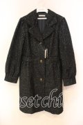 axes femme / ツイードワンピ風コート M クロ O-25-12-22-053-AX-CO-IG-ZT-C044