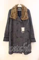 画像1: axes femme / キラキラドットコート M ブルー O-25-12-22-057-AX-CO-IG-ZTC044 (1)